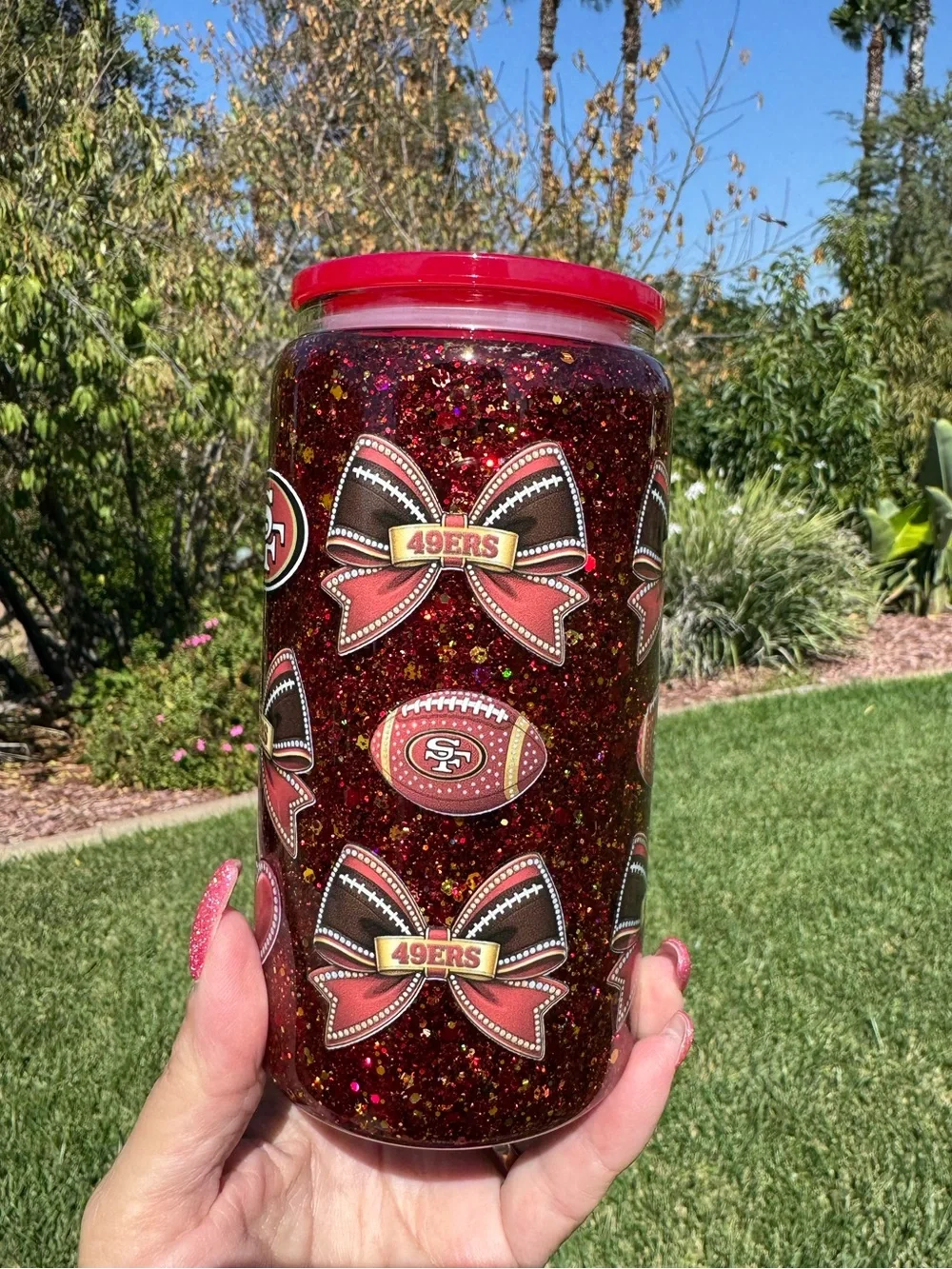 San Francisco 49ers snow globe Tumbler 16oz